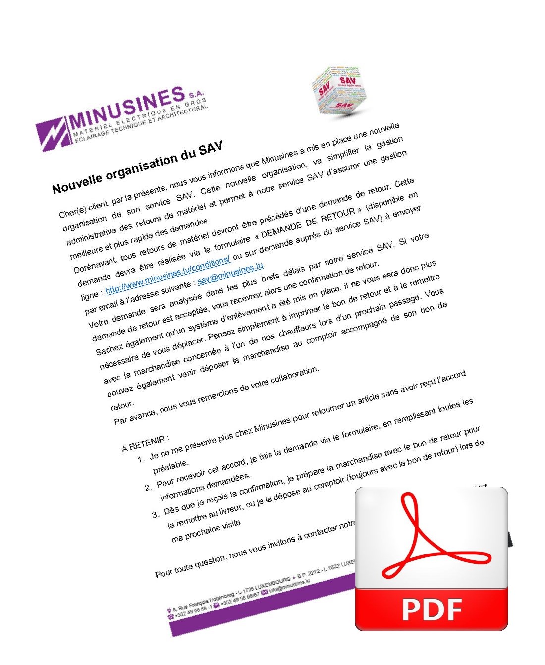 formulaire de retour