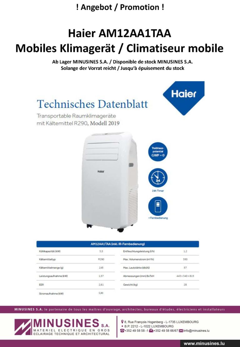 Promotion Haier Climatiseur mobile – Minusines S.A.